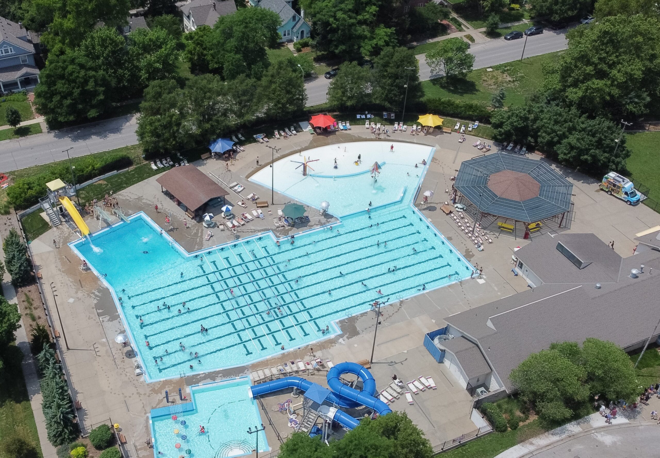 Drone view of Outdoor Aquatic Center