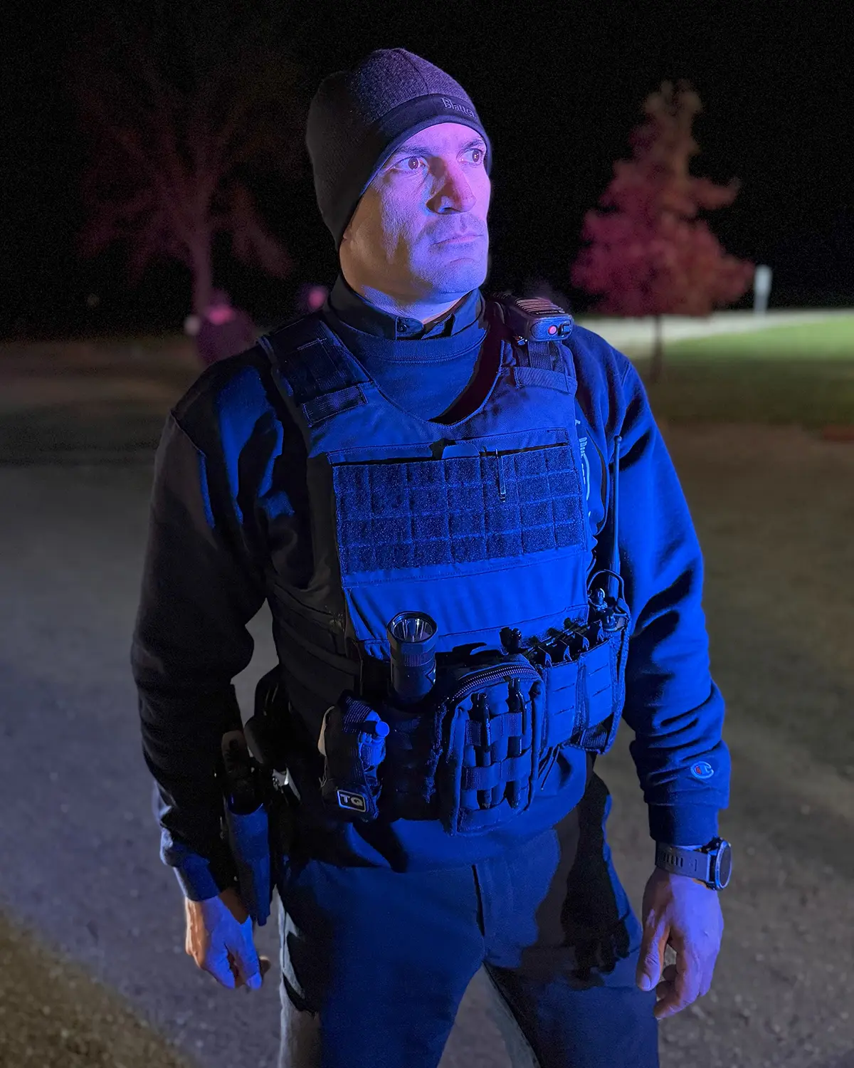 Officer Andres Casado during traffic stop training.