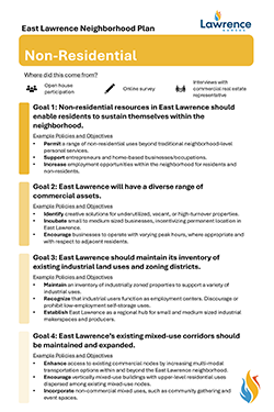 East Lawrence Neighborhood Plan Non-Residential Goal Sheet
