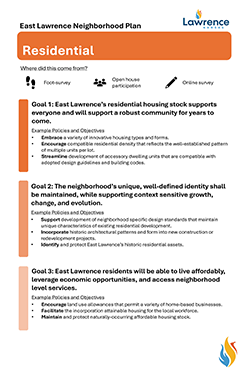 East Lawrence Neighborhood Plan Residential Goal Sheet