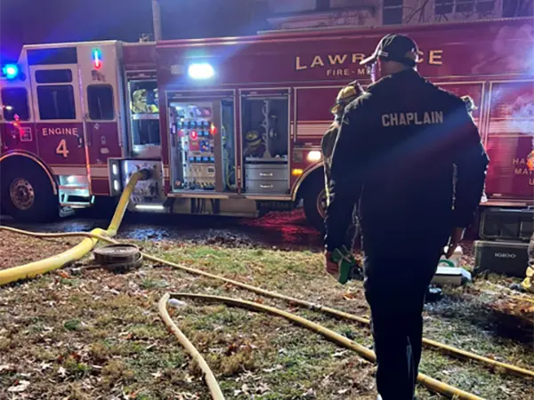 Chaplain on scene with Fire Medical