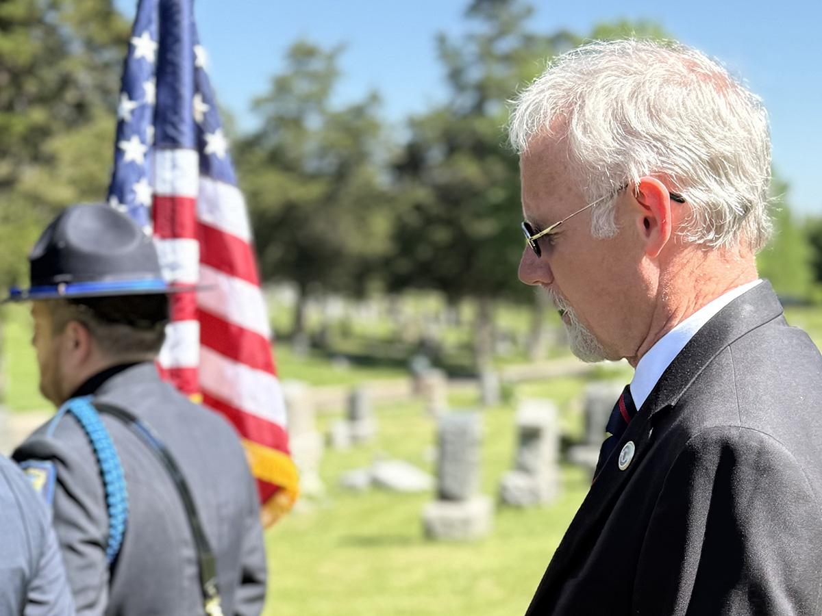Chaplain at cemetary