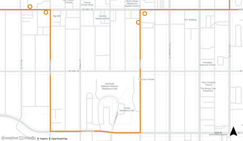 One block of 9th St. to close from Indiana St. to Louisiana St. for Jayhawk Watershed project