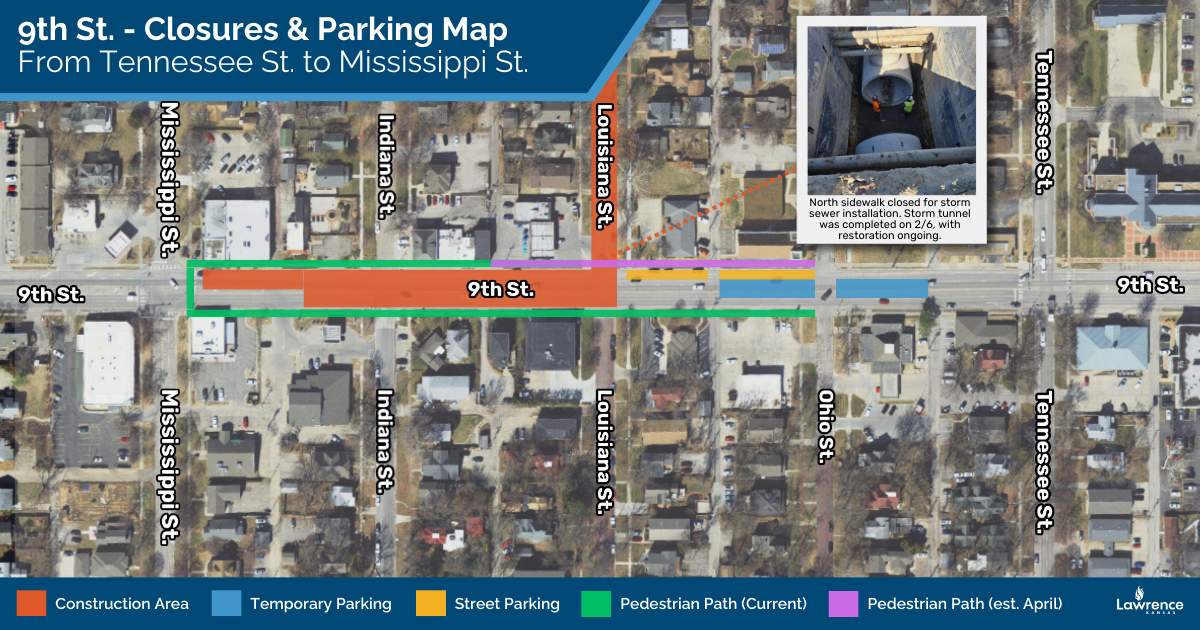 9th St. closure to extend west beginning February 16